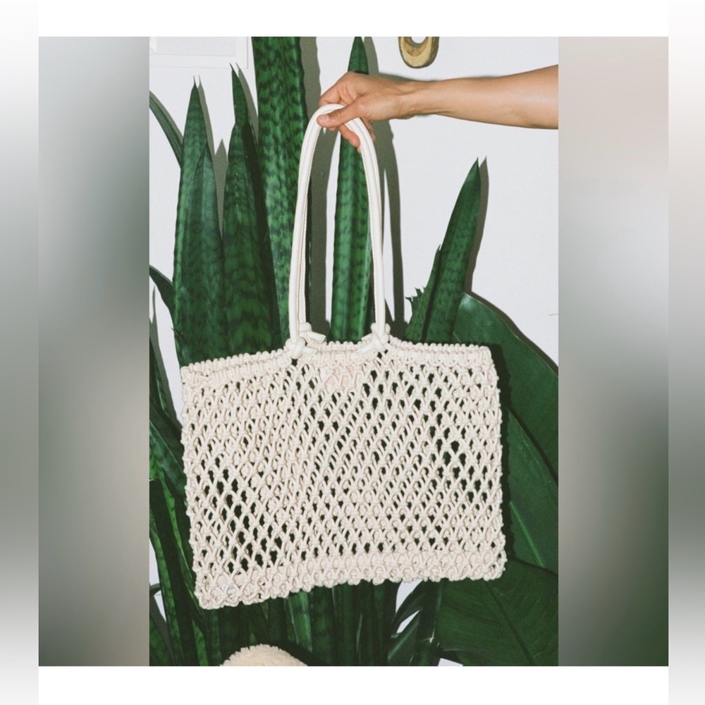 Clare V. Sandy Tote Crochet Knit Summer Beach Bag